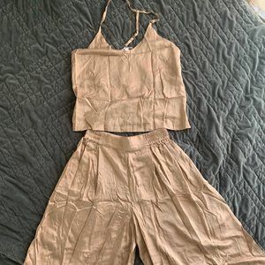 Lunya Washable Silk Wide Leg Crop Set Medium